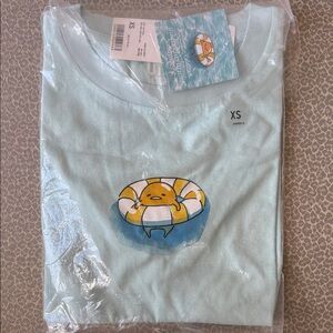 Uniqlo gudetama light blue t shirt XS new in package